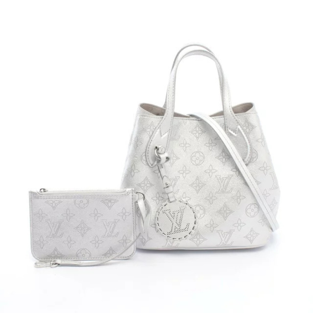 Louis Vuitton Blossom Mahina Handbag Leather Silver Tone